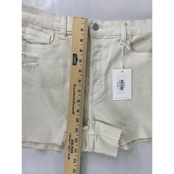 Cello Women XL Denim Shorts Beige High Waist Mom NWT - Picture 8 of 8